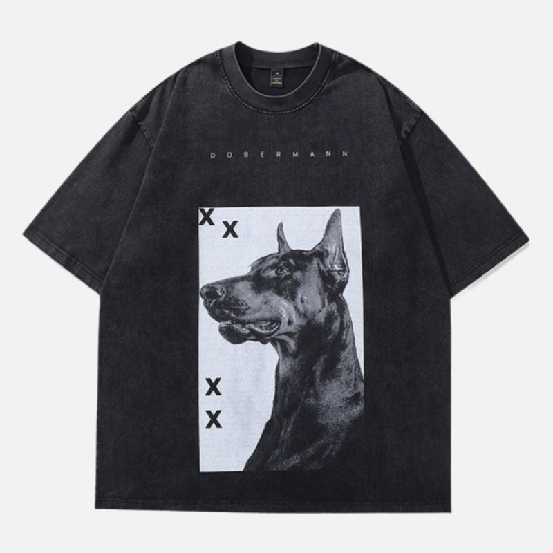 Doberman Graphic Washed Tee