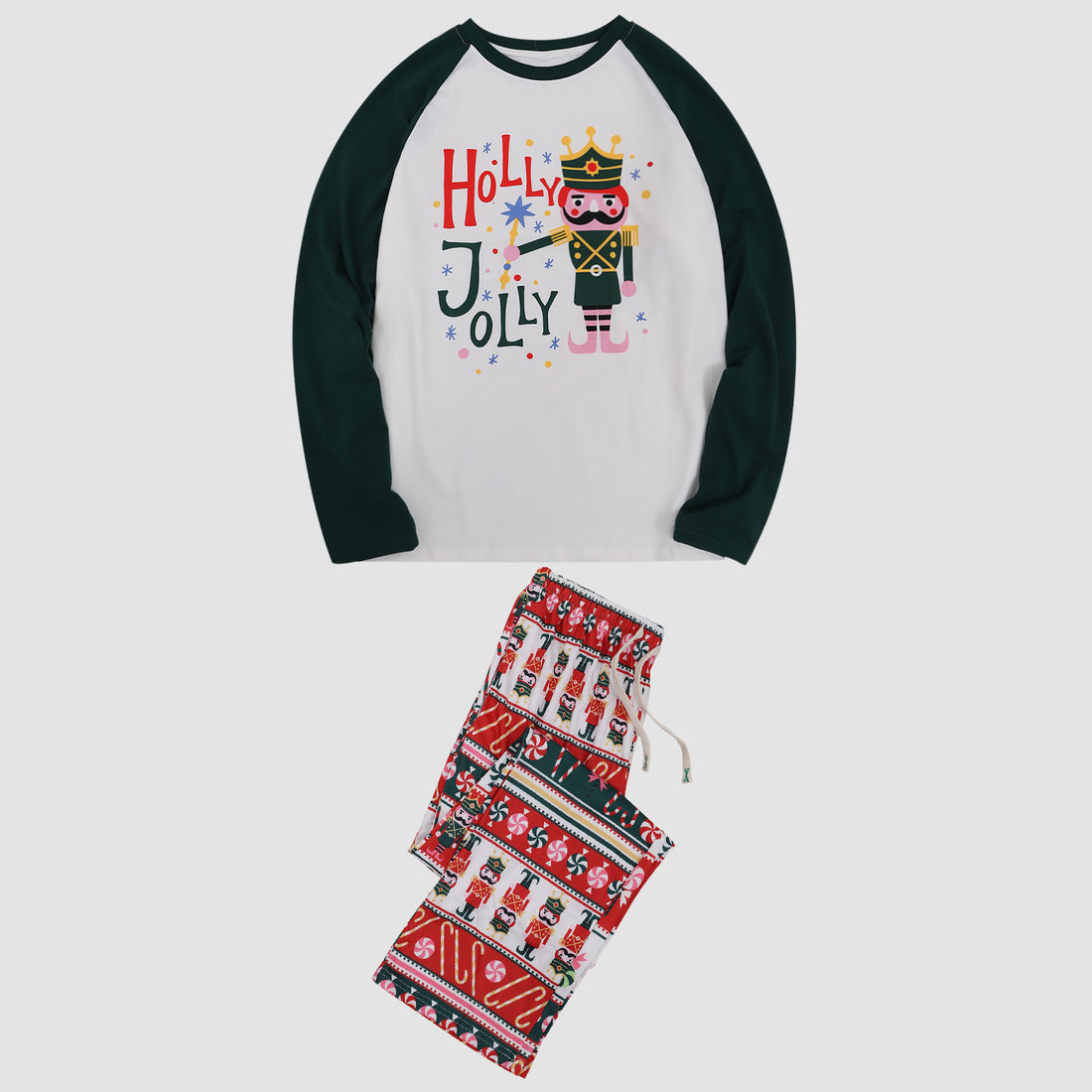 LETTERLOOKS Holly Jolly Print Family Matching Christmas Pajamas Sets