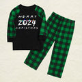 Merry Christmas 2024 Green Plaid Family Matching Pajamas